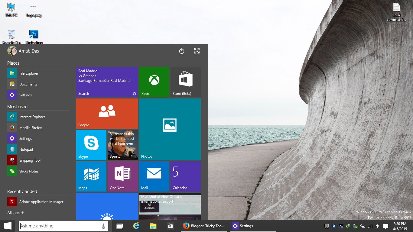 Windows 10 Technical Preview 9926